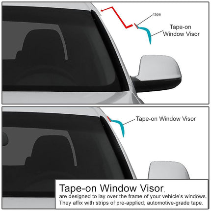 DNA MOTORING WVS-T2-0123 Déflecteur de Vitre Anti-Pluie (4 pièces, Fumée Foncée)
