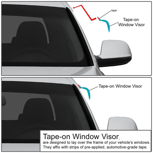 DNA Motoring WVS-168 Deflector de ventana de ventilación de humo oscuro (4 piezas), 1 paquete
