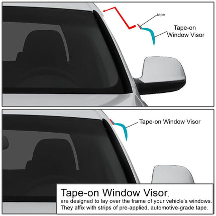 DNA MOTORING WVS-T2-0159 Window Vent Visor Deflector Rain Guard, Dark Smoke, 4 Piece