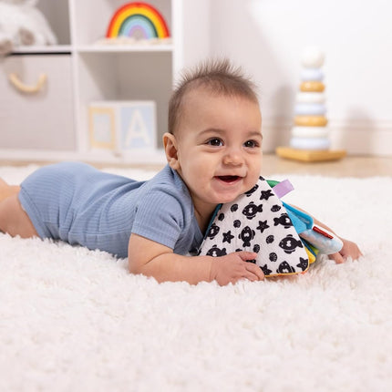 Melissa & Doug Ocean Tummy Time Triangle Infant Baby Toy, Soft Sensory Play with Textures, Mirror, Floor Toy for Newborns to Ages 6 Months, 11.5 x 8.1 x 1.25