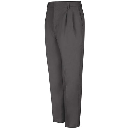 Red Kap Men's Pleated Twill Slacks, Charcoal, 34x30