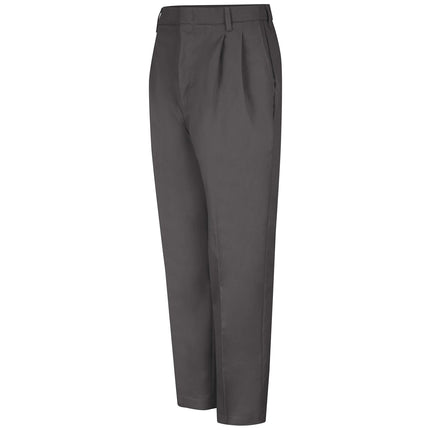 Red Kap Men's Pleated Twill Slacks, Charcoal, 34x30