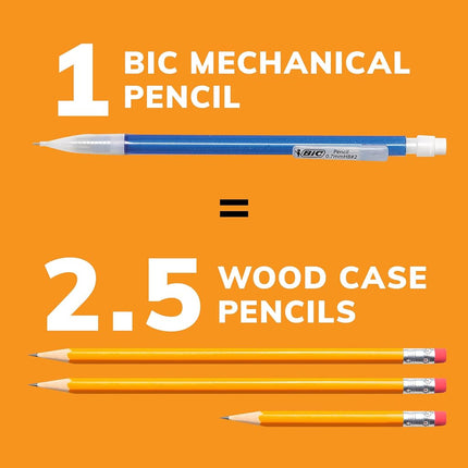 BIC Xtra-Sparkle Number 2 Mechanical Pencils With Erasers, Medium Point (0.7mm), 144-Count Pack, Cute Mechanical Pencils for Girls, Boys and Adults