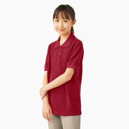 Dickies Boys' Short Sleeve Pique Polo, English Red, X-Small