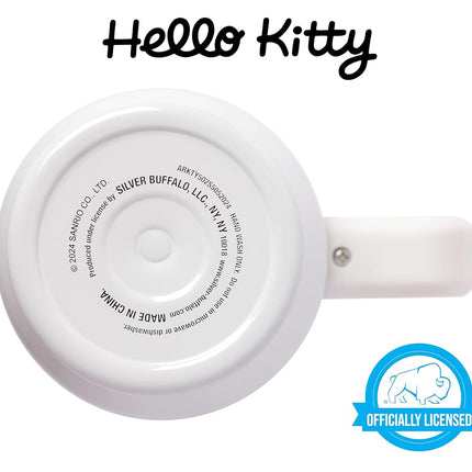 Silver Buffalo Sanrio Hello Kitty Name and Hearts Stainless Steel Tumbler with Handle and Straw, Fits in Standard Cup Holder, 40 Ounces