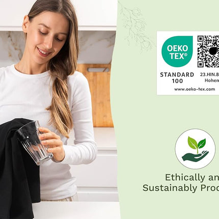 Organic Cotton Mart Black Flour Sack Tea Towels - 100% Cotton, 27"x27", 5 Pack, Highly Absorbent Black Dish Towels - Versatile Use for Baking - Customize with Embroidery, Printing or Sublimation