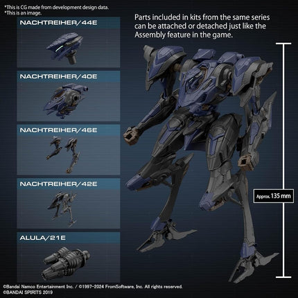 BANDAI Hobby 30MM Armored CORE VI Fires of Rubicon - Schneider NACHTREIHER/40E Steel Haze Model Kit