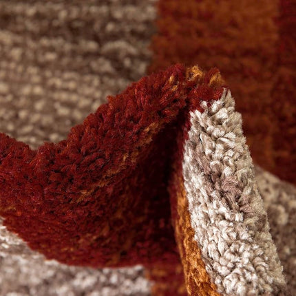 Unique Loom Autumn Collection Checkered Abstract Casual Warm Toned Multi/Dark Brown Oval Rug (3' 3 x 5' 3)