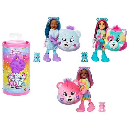 Barbie Cutie Reveal Care Bears Chelsea Small Doll & Accessories, Series 2 with Plush Costume & 6 Surprises Including Color Change (Styles May Vary), JGH75
