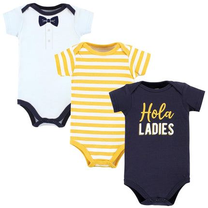 Lot de 3 grenouillères en coton Hudson Baby unisexe pour bébés, motif « Hola Ladies », 6-9 mois, motif « Hola Ladies », 6-9 mois