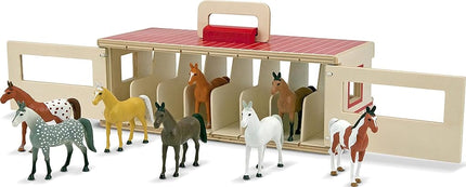 Melissa & Doug Écurie Cheval de spectacle | Coffret de jeu en bois, jouets animaux pour filles et garçons | Âge 3-5+