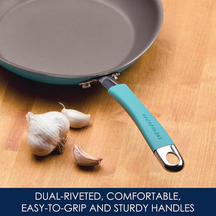 Batterie de cuisine antiadhésive Rachael Ray Cucina, 12 pièces, bleu agave