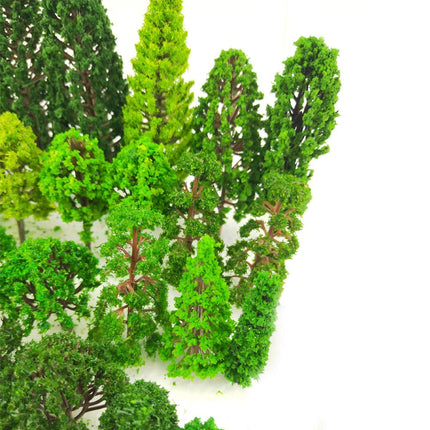 BLEBRDME 60 Pièces Modèles d'arbres 3,45-15,24 cm Arbres modèles mixtes pour train, paysage, architecture, arbres pour l'artisanat, la construction de modèles, le paysage naturel vert
