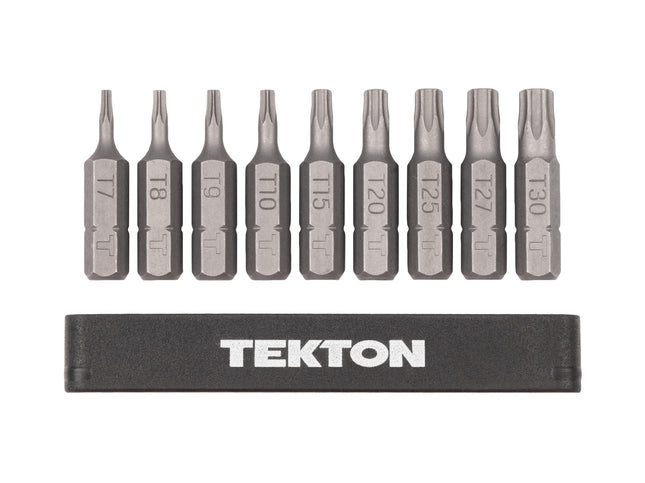 TEKTON 1/4 Inch Star Bit Set with Rail, 9-Piece (T7-T30) | DZT93001