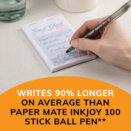 Bolígrafos BIC Round Stic Xtra Life con tinta a granel - Paquete de 300 bolígrafos de tinta negra - Punta mediana de 1,0 mm