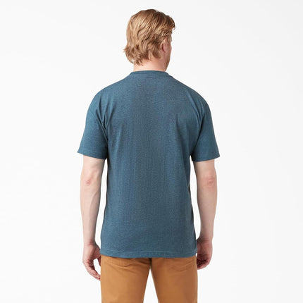 Dickies Men's Short Sleeve Heavyweight Crew Neck, Baltic Blue Heather, 4X-Large Big
