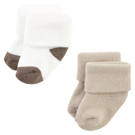 Hudson Baby Chaussettes en éponge et en coton riches unisexe pour nouveau-né, rayures sarcelle et marron, 6-12 mois, rayures sarcelle et marron, 6-12 mois