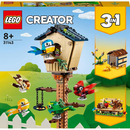 LEGO 31143 Creator 3 in 1 Birdhouse, Beehive or Hedgehog and Squirrel in the Park Build Your Choice then Take Apart and Build Something Else 8+ 476 Pieces,Red