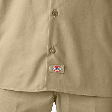 Dickies Mens Short-Sleeve Work Shirt, 3XT, Dark Brown