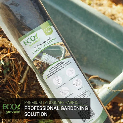 ECOgardener Premium Tela antihierbas Pro Garden de 5 onzas, barrera duradera y resistente para jardinería, fácil instalación y control superior de malezas, diseño ecológico y conveniente, 0,9 m x 15,2 m
