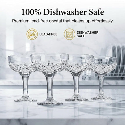 Verres à Champagne Godinger - Lot de 4, Collection Cristal Dublin