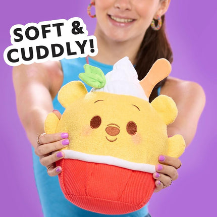 Peluche Winnie l'Ourson Disney Munchlings Squeeze-A-Munch Grande glace pilée menthe parfum citron, jouets pour enfants dès 0 ans par Just Play