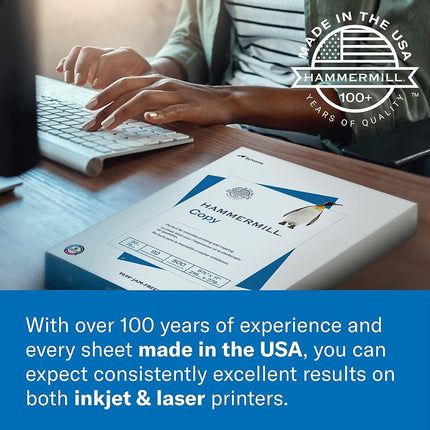 Hammermill Printer Paper, papier pour imprimante laser de qualité supérieure, 24 lb, 8,5 x 14 - 1 rame (500 feuilles) - 98 de blancheur, fabriqué aux États-Unis, 104612
