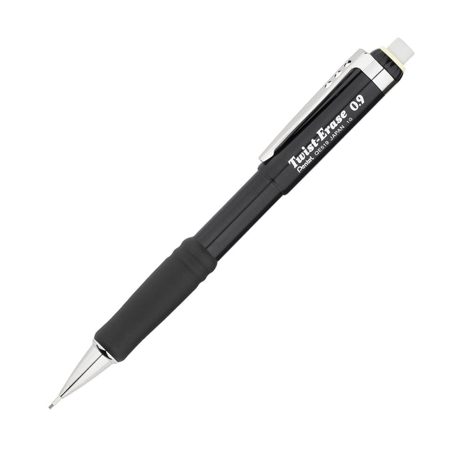 Pentel Mechanical Pen Twist-Erase III Mechanical Pencil, (0.9mm), Bold Line, Black Barrel, Pack of 4 (QE519BP4A)