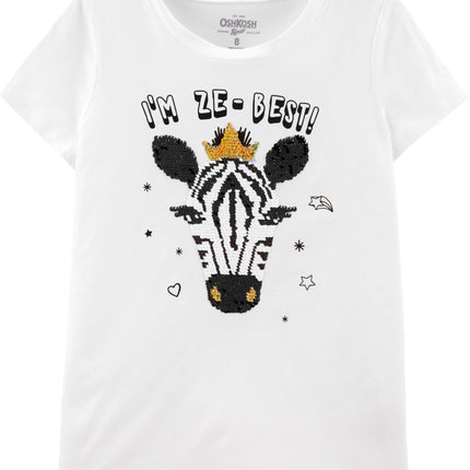 OshKosh B'Gosh Girls' Little Flip Sequin Tee, Ivor