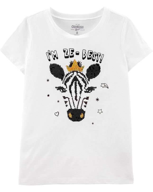 OshKosh B'Gosh Girls' Little Flip Sequin Tee, Ivor