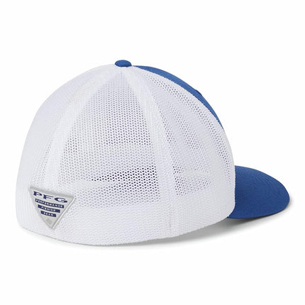 Columbia Unisex PFG Mesh Ball Cap, Mountain Blue/Us Flag, S/M, Mountain Blue/Us Flag, S/M