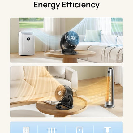 DREO Fan for Bedroom, 12 Inches, 70ft Powerful Airflow, 25db Quiet Table Air Circulator Fans for Whole Room, 120° Adjustable Tilt Desk Fan, 3 Speeds, Desktop Fan for Home, Office, Kitchen, RV