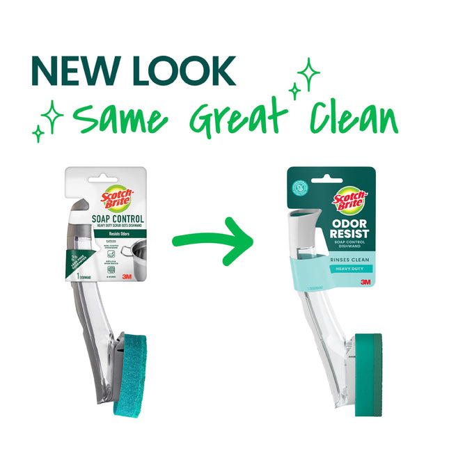 Scotch-Brite Dishwands: dispensador de jabón para platos de uso pesado con puntos de fregado (verde)