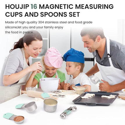 Magnetic Measuring Cups and Spoons Set-Heavy Duty 304 Stainless Steel