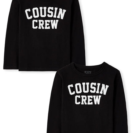 The Children's Place Baby Boys' and Toddler Assorted Everyday Long Sleeve Graphic T-Shirts,multipacks, Cousin Crew 2-Pack, 5T