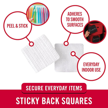 VELCRO Brand - Sticky Back Fasteners, 7/8in Squares, 32 Sets, White