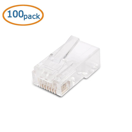 Cable Matters 100-Pack Cat 6 RJ45 Modular Plugs for Large Diameter Cable, 50� Gold Plated, Cat6 RJ45 Connector, Ethernet Connector, Ethernet Ends, Cat6 Connectors