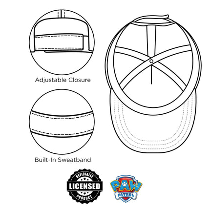 Gorra de béisbol de Nickelodeon, Paw Patrol Marshall, ajustable para niños pequeños de 2 a 4 años o gorras para niños de 4 a 7 años, Rojo, 4-7 años