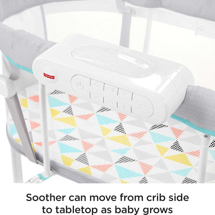 Fisher-Price Baby Bedside Sleeper Soothing Motions Bassinet with Lights Music Vibrations & Toy Mobile for Newborns 0+ Months, Windmill