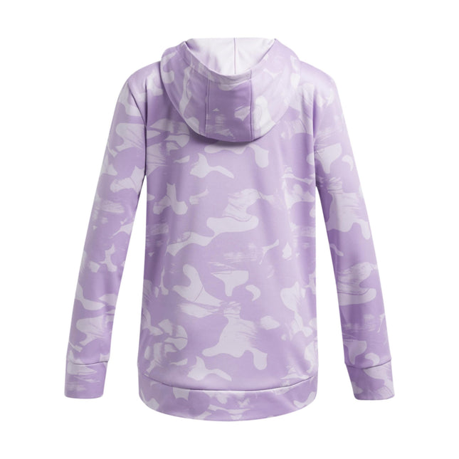 Under Armour girls Armour Fleece Printed Hoodie Hooded Sweatshirt, (535) Salt Purple / / Black, L