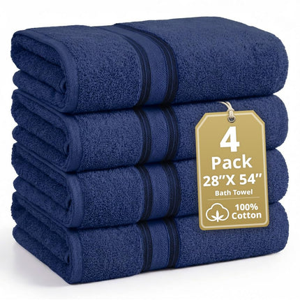Lane Linen 100% Cotton Bath Towels 4 Pack, Ultra S