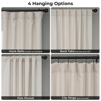 HPD Half Price Drapes BOCH-LN-DW-P Extra Wide Linen Room Darkening Curtain (1 Panel) 100 X 108, BOCH-LN1856-108-DW, Birch