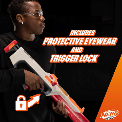Nerf Pro Gelfire Ghost Bolt Action Blaster, Removable Boost Barrel, 5000 Gel Rounds, 100 Round Integrated Hopper, Eyewear, Ages 14 & Up