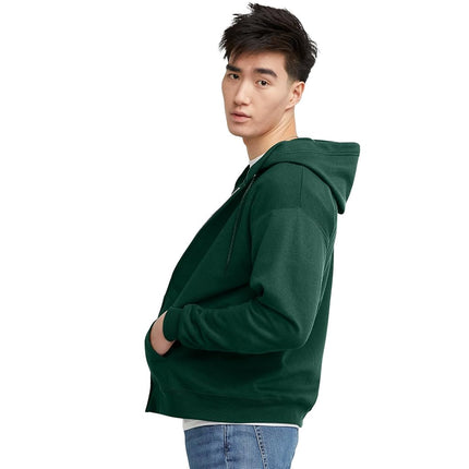 Hanes Men's Hoodie, EcoSmart Fleece Zip-Front Hooded Sweatshirt, Cotton-Blend Fleece Hooded Sweatshirt, Mid-Weight Zip-Up, Deep Forest, XXX-Large