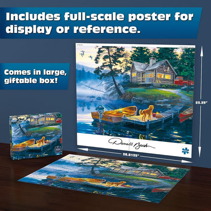 Buffalo Games - Sapphire Select - Darrell Bush - Silent Shores - 1000 Piece Jigsaw Puzzle – Challenging & Fun – Blue Core Puzzle Board – Giftable Display Box - Full Size Poster Included