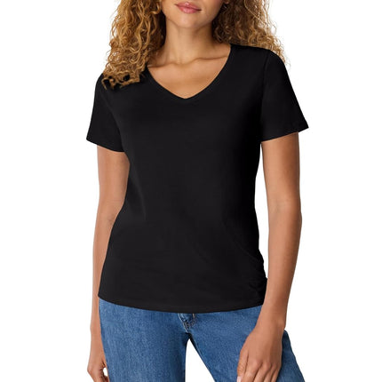 Hanes Womens Perfect-t V-Neck T-Shirt, Ringspun Co