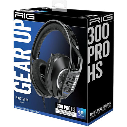 RIG 300 PRO HS Gaming Headset Compatible with PlayStation PS5, PS4, Xbox Series X|S, Xbox One, Mobile & PC with 3.5mm - Flip-Up Mic, 40mm Speakers - Black