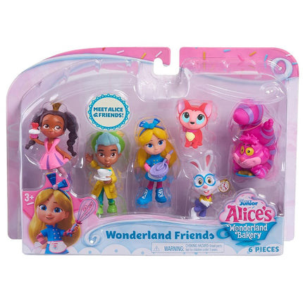 Disney Junior Alice’s Wonderland Bakery Friends, 3 Inch Figure Set of 6, Officially Licenced Kids Toys for Ages 3 Up