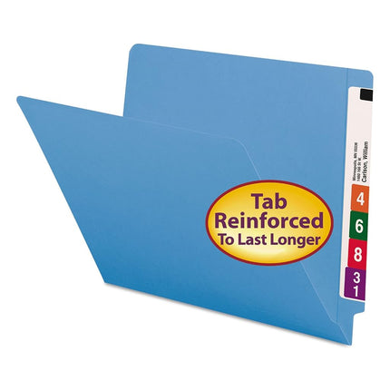 Smead End Tab Folder, Letter, Straight, 11 Point, Blue, 100 Per Box (25010)
