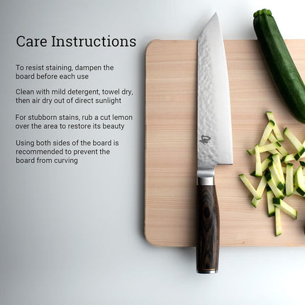 Shun Cutlery Large Hinoki Cutting Board, 17.75" x 11.75" Large Wooden Cutting Board for Kitchen, Medium-Soft Wood Preserves Knife Edges, Forest Stewardship Council Certified, Japanese Chopping Board
